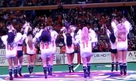 Cheerleader goes viral when she suffers HUGE wardrobe malfunction ...